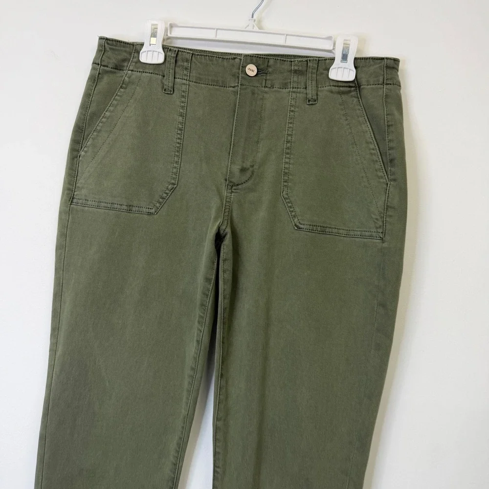 Paige Mayslie Jogger Pants Women's 30 Green Cargo Ankle Pants